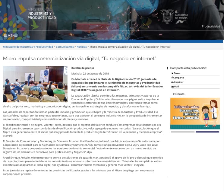 Ministry of industries and productivity publication